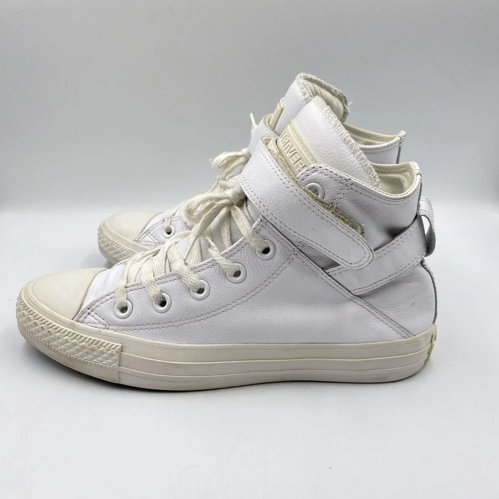 Converse Shoes Womens Size 8 White Chuck Taylor All Star Leather Strap‎ 549852C